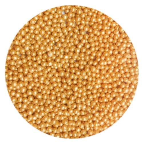 Metallic Gold Sugar Pearls 2mm - Click Image to Close